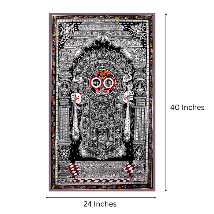 Jagannath Pattachitra — Original Odisha Hand-Painted Temple Art | 24×40 Inches | Lord of the Universe Sacred Wall Art