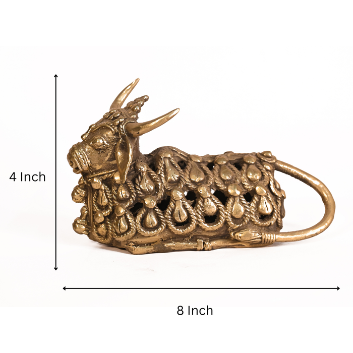 Nandi Bull Dhokra Sculpture · 24×17 cm