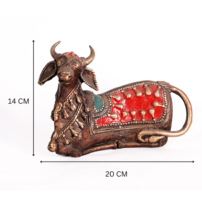 Nandi Bull Dhokra Statue · 20×14 cm