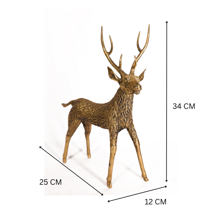 Dhokra Stag Sculptures (Set of 2) · 13.4×9.8×4.7 Inches Each