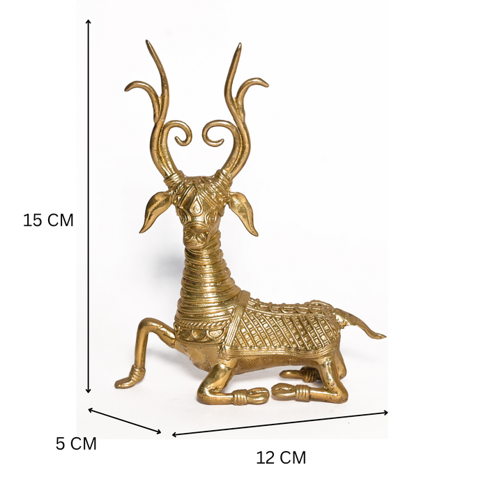 Deer Pair Dhokra Sculptures · 15×12 cm Each