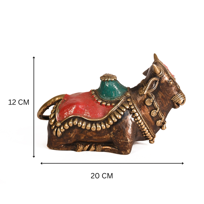 Sacred Nandi Bull Dhokra Art · Handcrafted Bastar Brass Sculpture