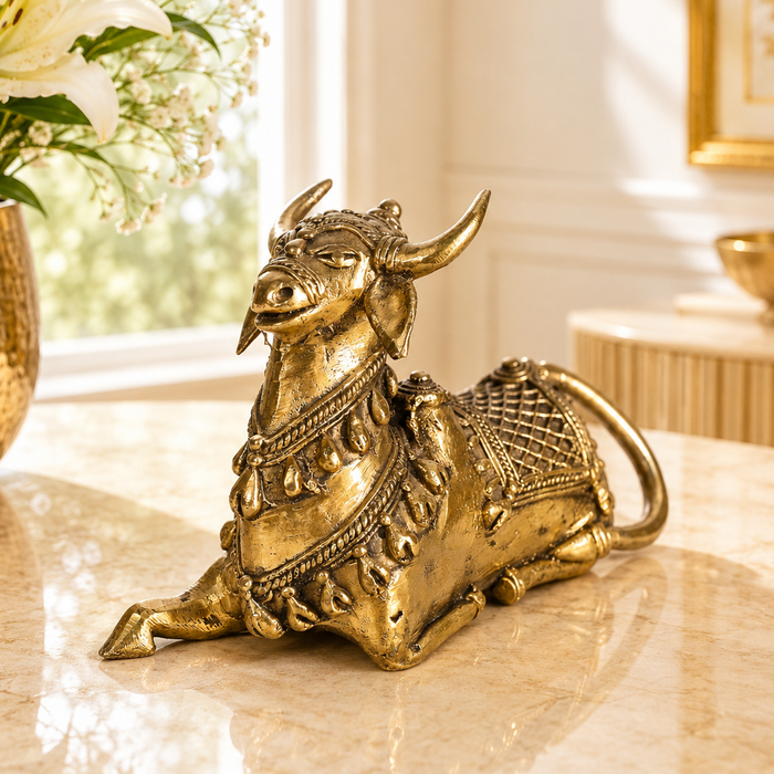 Nandi Bull of Bastar · Handcrafted Dhokra Brass Art