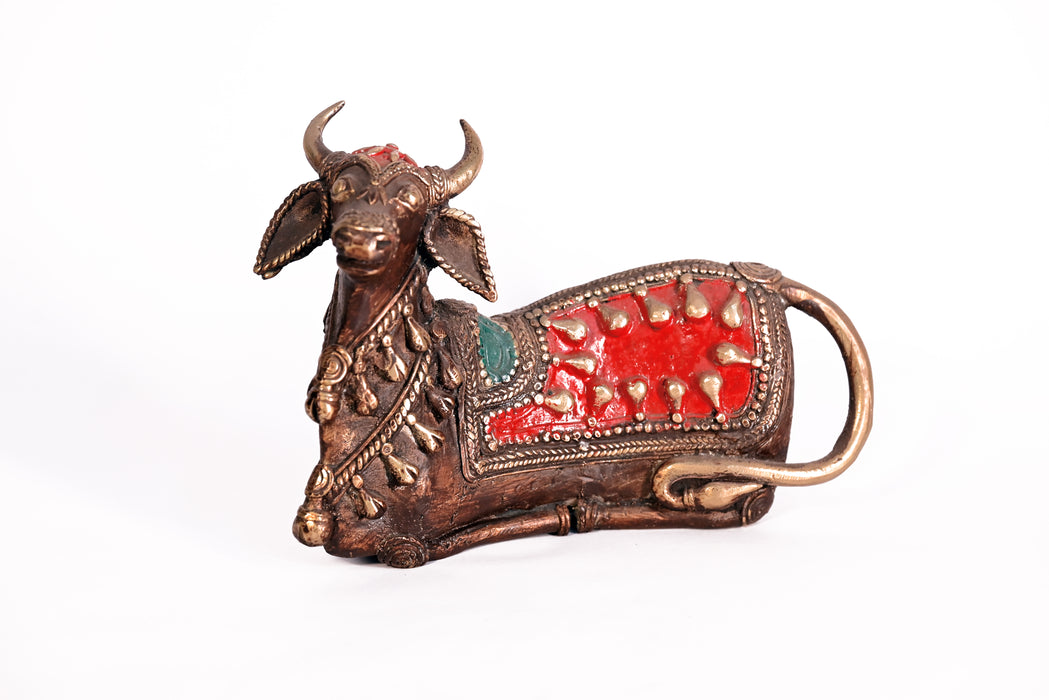 Nandi Bull Dhokra Statue · 20×14 cm