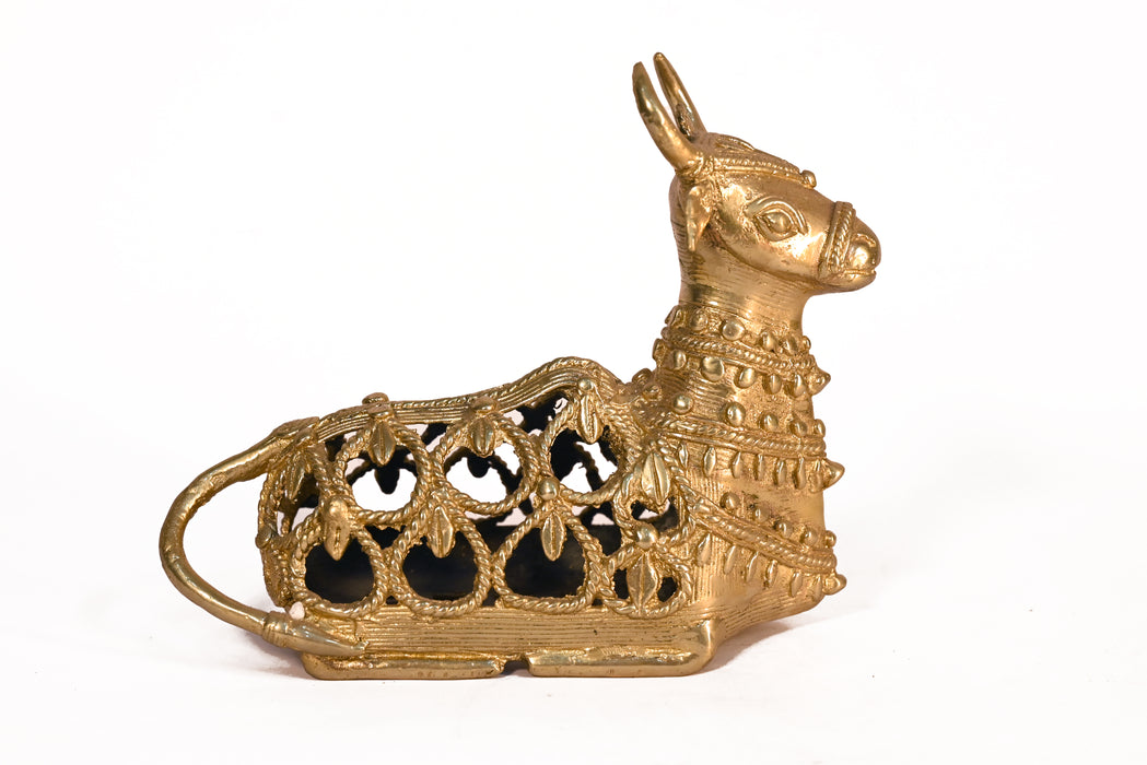 Nandi, Guardian of Shiva · Bastar Dhokra Brass Figurine