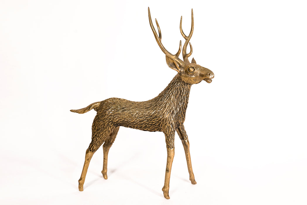 Dhokra Stag Sculptures (Set of 2) · 13.4×9.8×4.7 Inches Each
