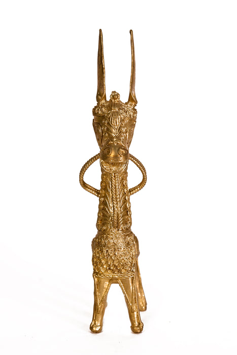 Brass Horse Dhokra Sculpture Set · 9 Inches