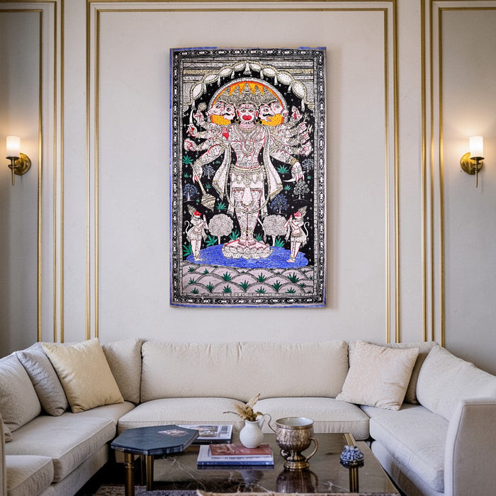 Panchmukhi Hanuman Pattachitra | Original Hand-Painted Odisha Art