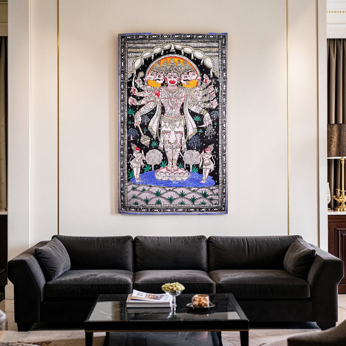 Panchmukhi Hanuman Pattachitra | Original Hand-Painted Odisha Art