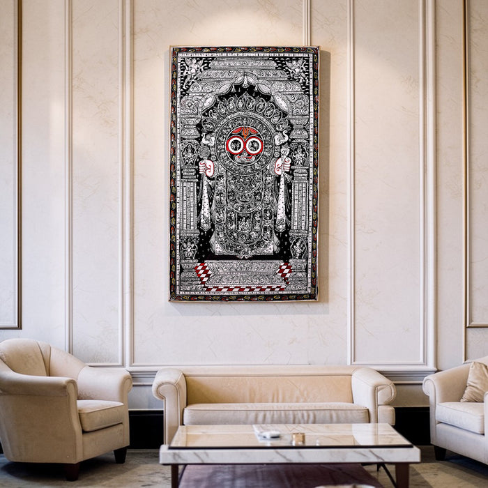 Jagannath Pattachitra — Original Odisha Hand-Painted Temple Art | 24×40 Inches | Lord of the Universe Sacred Wall Art