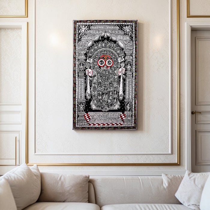 Jagannath Pattachitra — Original Odisha Hand-Painted Temple Art | 24×40 Inches | Lord of the Universe Sacred Wall Art
