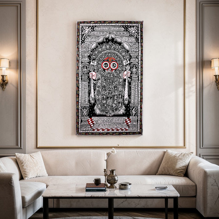 Jagannath Pattachitra — Original Odisha Hand-Painted Temple Art | 24×40 Inches | Lord of the Universe Sacred Wall Art