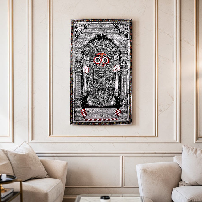 Jagannath Pattachitra — Original Odisha Hand-Painted Temple Art | 24×40 Inches | Lord of the Universe Sacred Wall Art