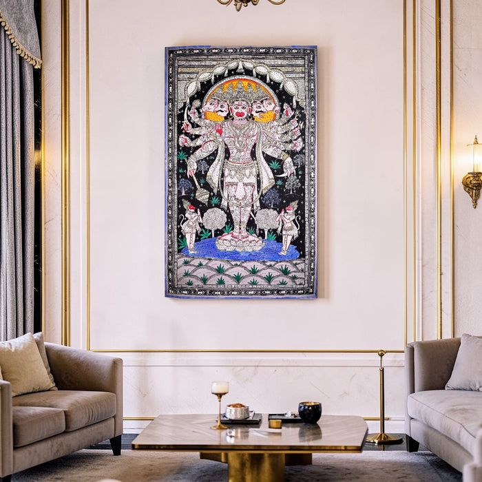 Panchmukhi Hanuman Pattachitra | Original Hand-Painted Odisha Art