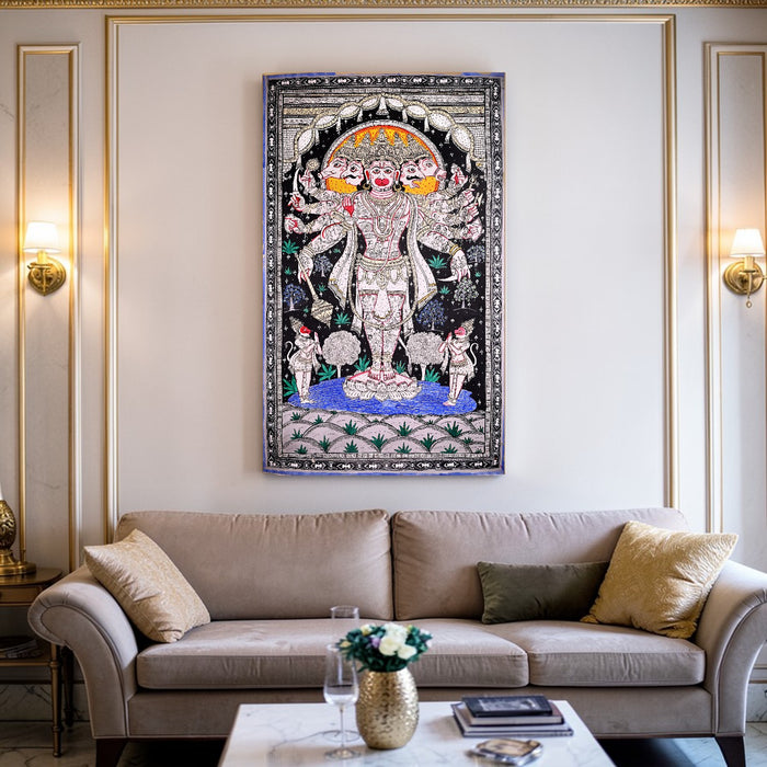 Panchmukhi Hanuman Pattachitra | Original Hand-Painted Odisha Art