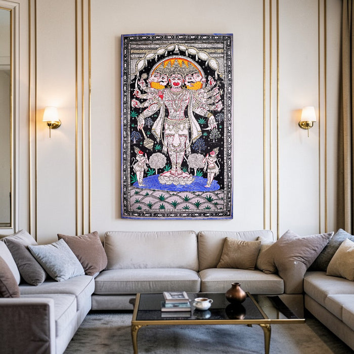 Panchmukhi Hanuman Pattachitra | Original Hand-Painted Odisha Art