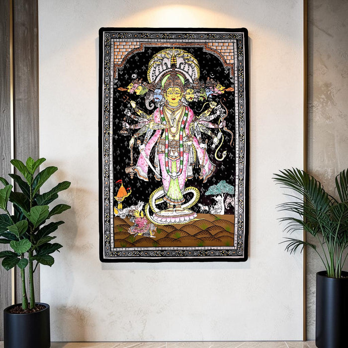 Krishna Virat Swaroop Pattachitra — Original Handmade Odisha Painting | 24×40 Inches | Dashavatara & Mahabharata Scene