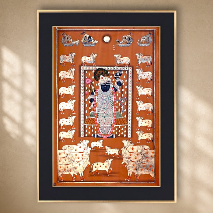Shrinathji Pichwai Painting (Terracotta Ground, Dashavatara Boats) · 2×3 Feet