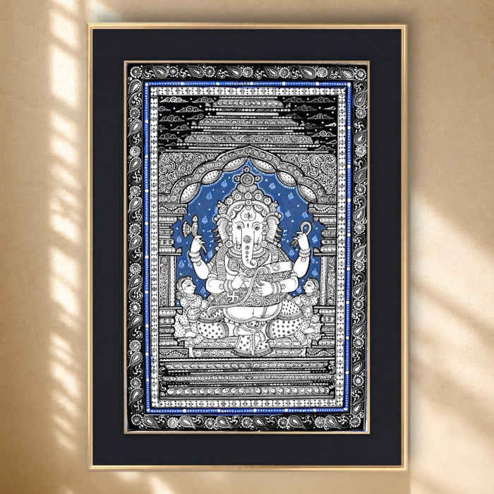 Ganesha Writing Mahabharata Pattachitra · 13×19 Inches
