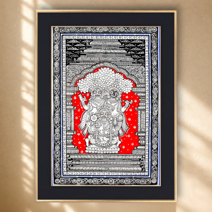 Jagannath Triad Pattachitra · 13×19 Inches