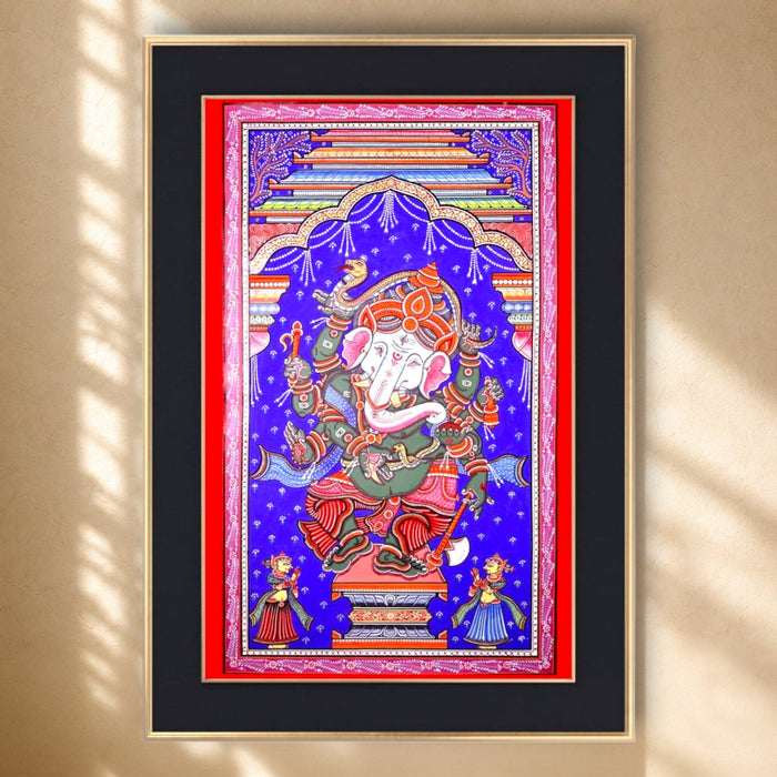 Dancing Ganesha Pattachitra · 24×40 Inches