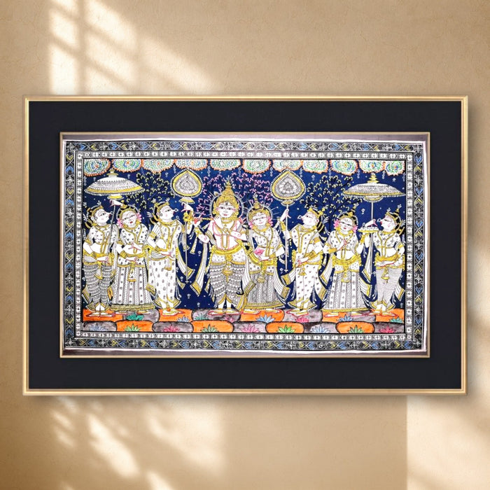 Krishna Raas Leela Pattachitra · 24×40 Inches