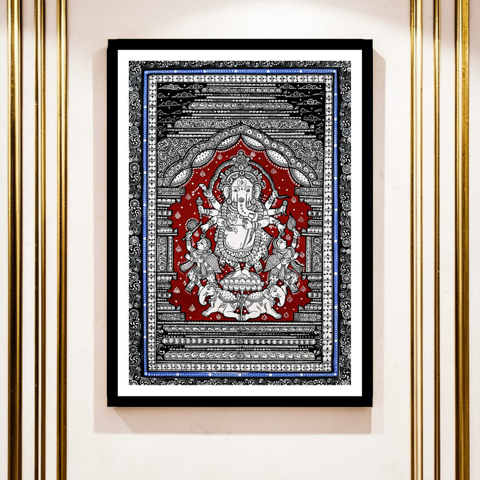Ganesha Pattachitra — Original Odisha Hand-Painted Temple Art | 13×19 Inches | Sacred Ganesha Wall Art