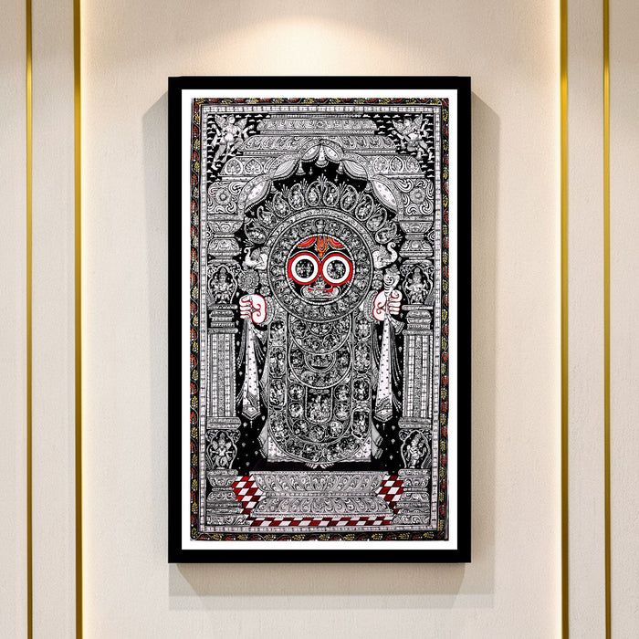 Jagannath Pattachitra — Original Odisha Hand-Painted Temple Art | 24×40 Inches | Lord of the Universe Sacred Wall Art