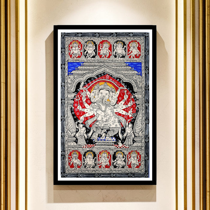 Ganesha Pattachitra — Original Odisha Hand-Painted Temple Art | 24×40 Inches | Sacred Ganesha Wall Art