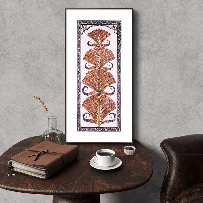 Tree of Life Pattachitra Painting on Tussar Silk — Original Handmade Odisha Art | 7×16 Inches