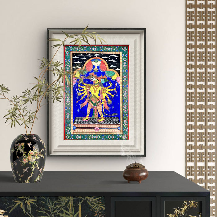 Panchmukhi Hanuman Pattachitra — Original Handmade Odisha Painting | 13×19 Inches | Five-Faced Hanuman Sacred Art