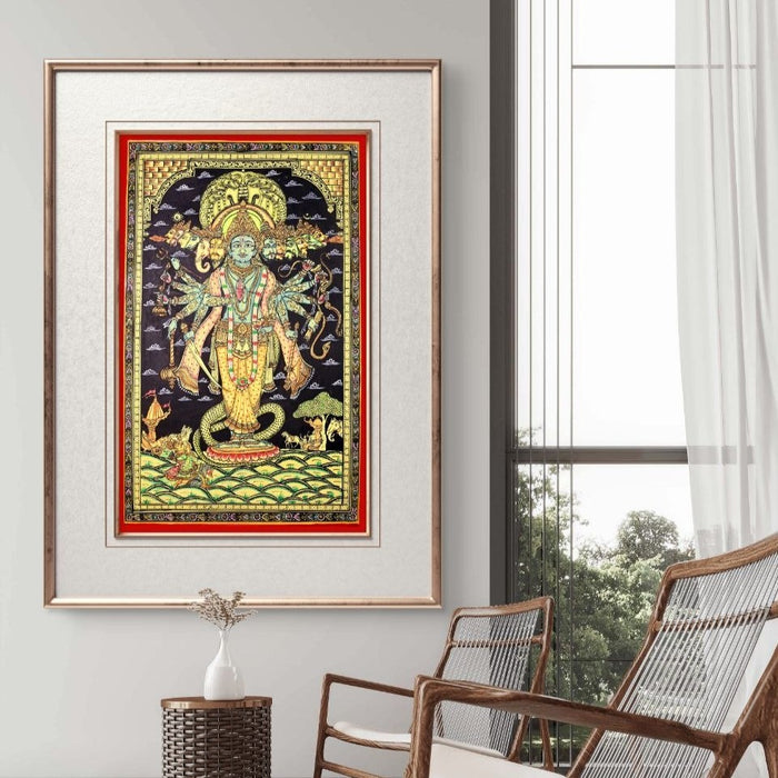 Krishna Virat Swaroop Pattachitra — Original Handmade Odisha Painting | 24×40 Inches | Dashavatara & Mahabharata Scene