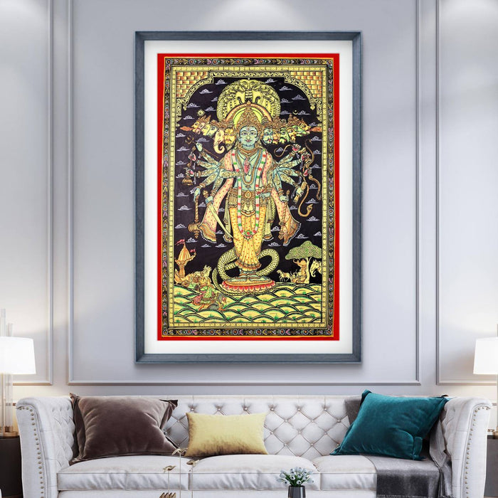 Krishna Virat Swaroop Pattachitra — Original Handmade Odisha Painting | 24×40 Inches | Dashavatara & Mahabharata Scene