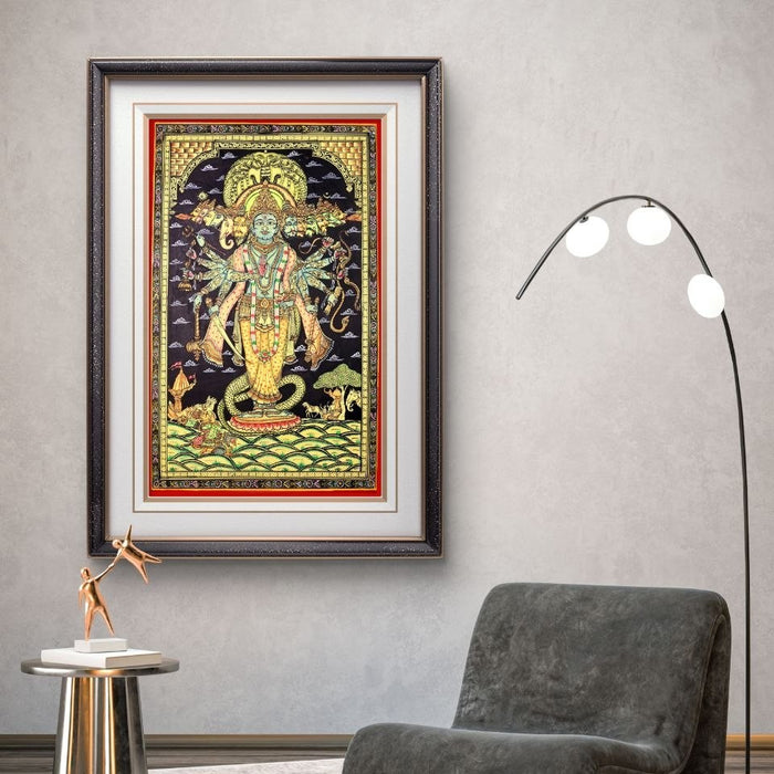 Krishna Virat Swaroop Pattachitra — Original Handmade Odisha Painting | 24×40 Inches | Dashavatara & Mahabharata Scene
