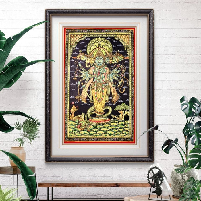 Krishna Virat Swaroop Pattachitra — Original Handmade Odisha Painting | 24×40 Inches | Dashavatara & Mahabharata Scene