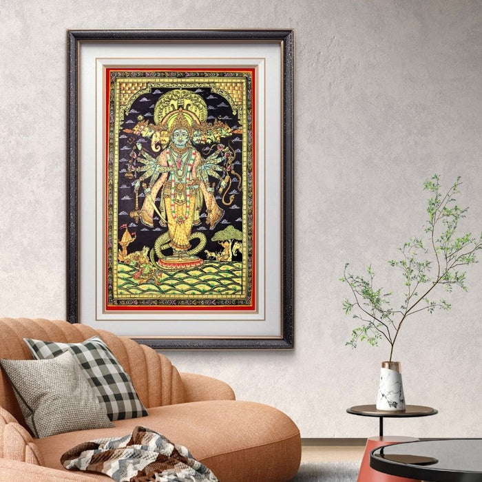 Krishna Virat Swaroop Pattachitra — Original Handmade Odisha Painting | 24×40 Inches | Dashavatara & Mahabharata Scene